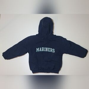 Vintage Seattle Mariners Jacket Gear Full Zip Blue Youth M Embroidered Hood